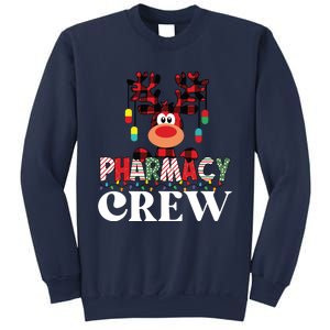 Funny Red Plaid Reindeer Pharmacy Crew Christmas Sweatshirt