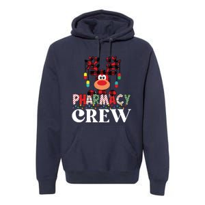 Funny Red Plaid Reindeer Pharmacy Crew Christmas Premium Hoodie