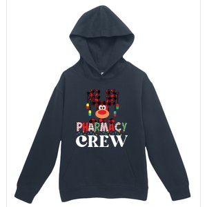 Funny Red Plaid Reindeer Pharmacy Crew Christmas Urban Pullover Hoodie