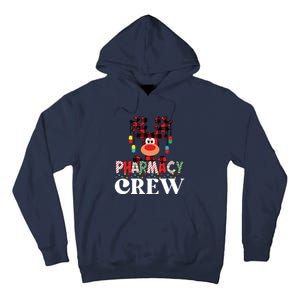 Funny Red Plaid Reindeer Pharmacy Crew Christmas Tall Hoodie