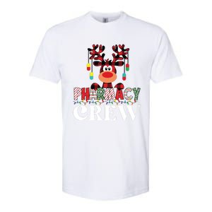 Funny Red Plaid Reindeer Pharmacy Crew Christmas Softstyle CVC T-Shirt