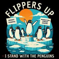 Funny Resist Penguins Protest Against Tariffs Wool Snapback Cap