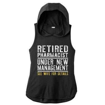 Funny Retirement Pharmacist Dad Retiring Party Humor Ladies PosiCharge Tri-Blend Wicking Draft Hoodie Tank