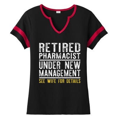 Funny Retirement Pharmacist Dad Retiring Party Humor Ladies Halftime Notch Neck Tee