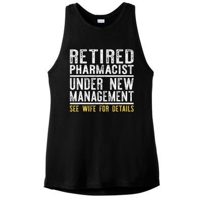 Funny Retirement Pharmacist Dad Retiring Party Humor Ladies PosiCharge Tri-Blend Wicking Tank