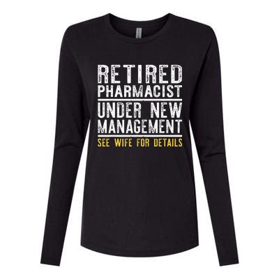 Funny Retirement Pharmacist Dad Retiring Party Humor Womens Cotton Relaxed Long Sleeve T-Shirt