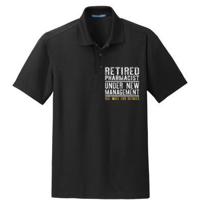 Funny Retirement Pharmacist Dad Retiring Party Humor Dry Zone Grid Polo