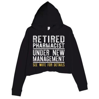 Funny Retirement Pharmacist Dad Retiring Party Humor Crop Fleece Hoodie