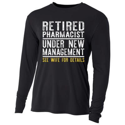 Funny Retirement Pharmacist Dad Retiring Party Humor Cooling Performance Long Sleeve Crew