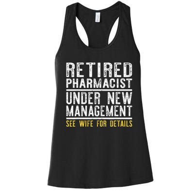 Funny Retirement Pharmacist Dad Retiring Party Humor Women's Racerback Tank