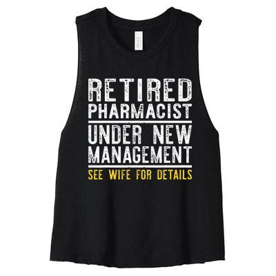 Funny Retirement Pharmacist Dad Retiring Party Humor Women's Racerback Cropped Tank