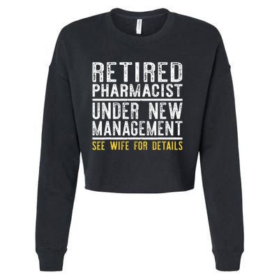 Funny Retirement Pharmacist Dad Retiring Party Humor Cropped Pullover Crew