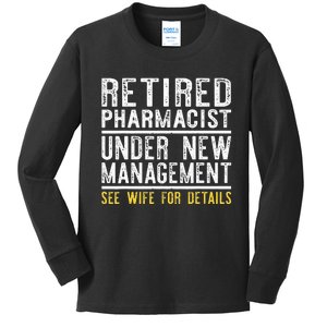 Funny Retirement Pharmacist Dad Retiring Party Humor Kids Long Sleeve Shirt