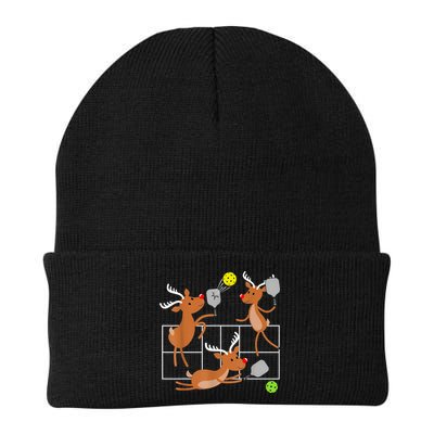 Funny Reindeer Playing Pickleball Christmas Sports Player Gift Beanie