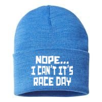 Funny Race Quote Dirt Track Auto Car Racing Funny Gift Sustainable Knit Beanie