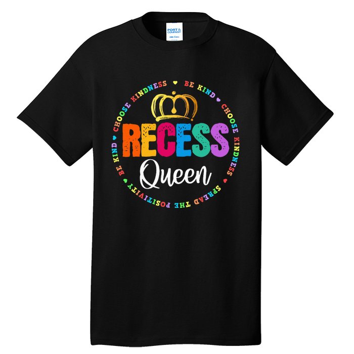 Funny Recess Queen Crew School Teachers Students Monitor Tall T-Shirt