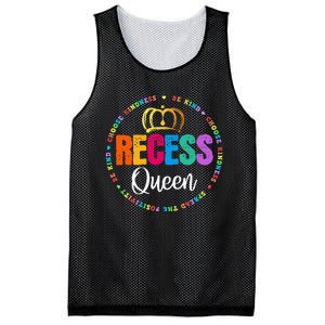 Funny Recess Queen Crew School Teachers Students Monitor Mesh Reversible Basketball Jersey Tank