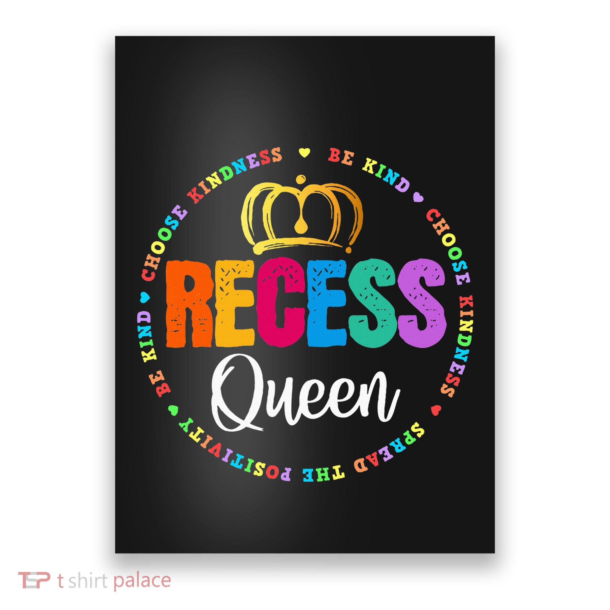 Funny Recess Queen Crew School Teachers Students Monitor Poster