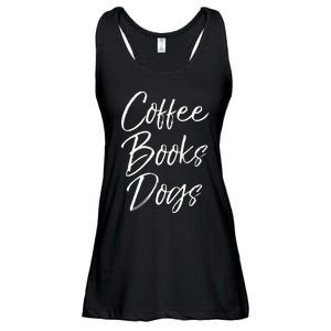 Funny Reading Quote For Dog Moms Cute Gift Coffee Books Dogs Ladies Essential Flowy Tank