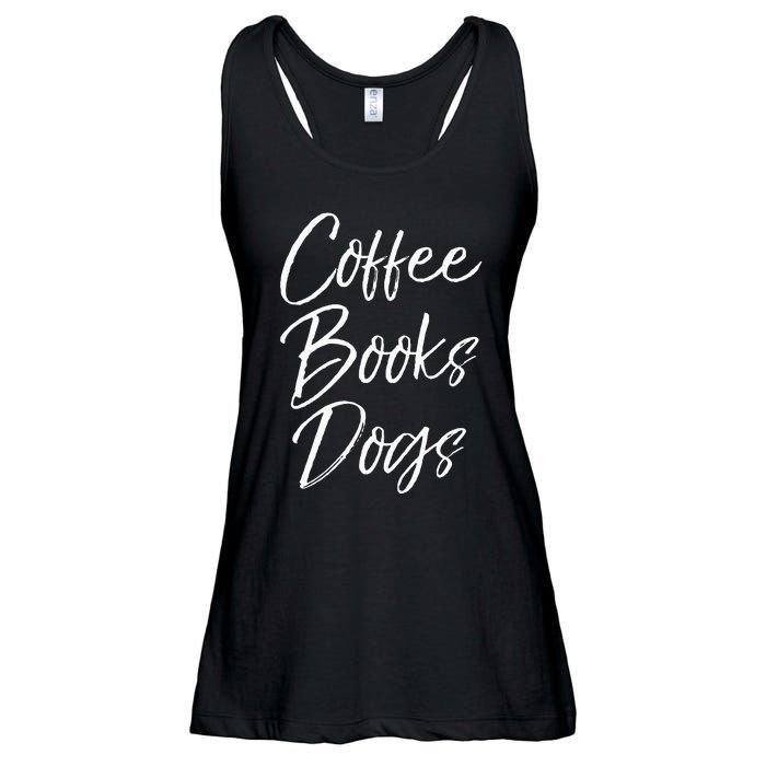 Funny Reading Quote For Dog Moms Cute Gift Coffee Books Dogs Ladies Essential Flowy Tank