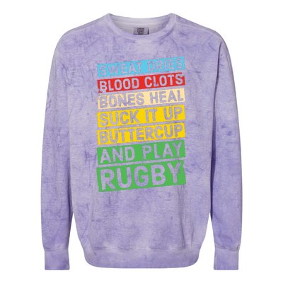 Funny Rugby Quote Play Rugby Colorblast Crewneck Sweatshirt