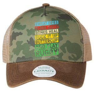 Funny Rugby Quote Play Rugby Legacy Tie Dye Trucker Hat