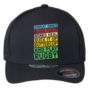 Funny Rugby Quote Play Rugby Flexfit Unipanel Trucker Cap