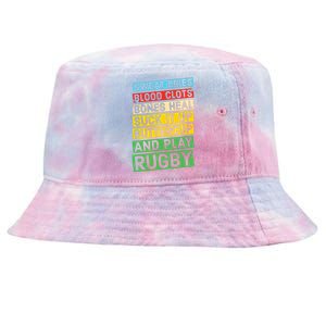 Funny Rugby Quote Play Rugby Tie-Dyed Bucket Hat