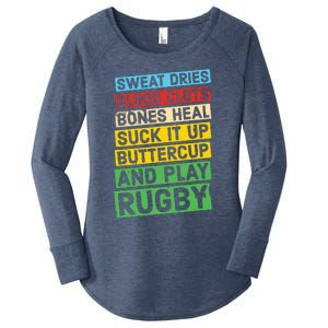 Funny Rugby Quote Play Rugby Women's Perfect Tri Tunic Long Sleeve Shirt