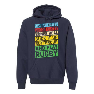 Funny Rugby Quote Play Rugby Premium Hoodie