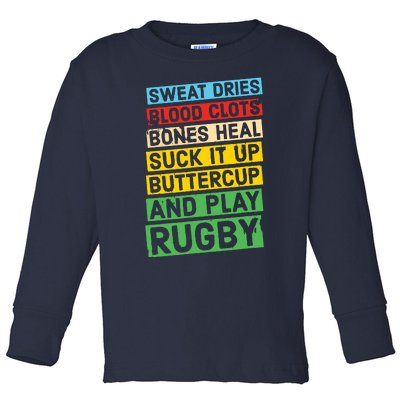 Funny Rugby Quote Play Rugby Toddler Long Sleeve Shirt