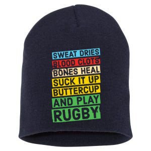 Funny Rugby Quote Play Rugby Short Acrylic Beanie