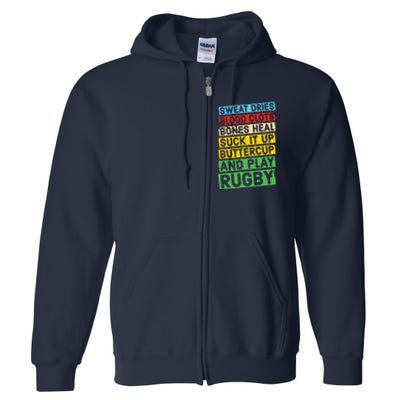 Funny Rugby Quote Play Rugby Full Zip Hoodie