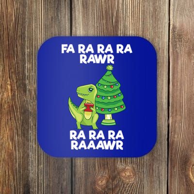 Fa Ra Rawr Christmas Tyrannosaurus Rex Xmas Santa Hat Cute Gift Coaster