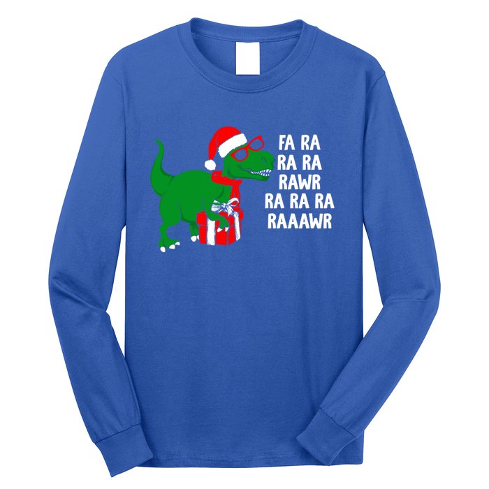 Fa Ra Rawr Christmas Tyrannosaurus Rex Xmas Santa Hat Cute Gift Long Sleeve Shirt