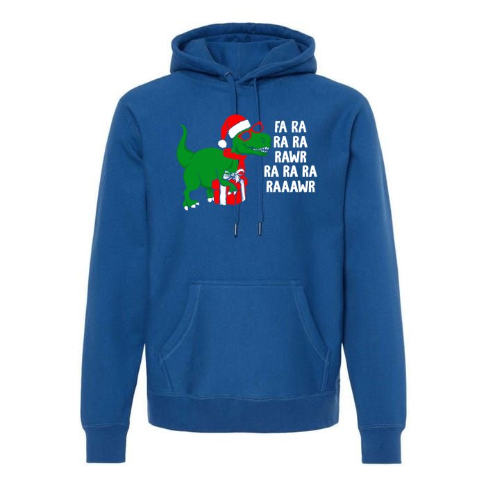 Fa Ra Rawr Christmas Tyrannosaurus Rex Xmas Santa Hat Cute Gift Premium Hoodie