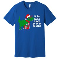 Fa Ra Rawr Christmas Tyrannosaurus Rex Xmas Santa Hat Cute Gift Premium T-Shirt