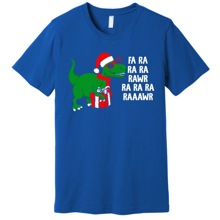 Fa Ra Rawr Christmas Tyrannosaurus Rex Xmas Santa Hat Cute Gift Premium T-Shirt