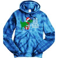 Fa Ra Rawr Christmas Tyrannosaurus Rex Xmas Santa Hat Cute Gift Tie Dye Hoodie