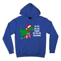 Fa Ra Rawr Christmas Tyrannosaurus Rex Xmas Santa Hat Cute Gift Tall Hoodie