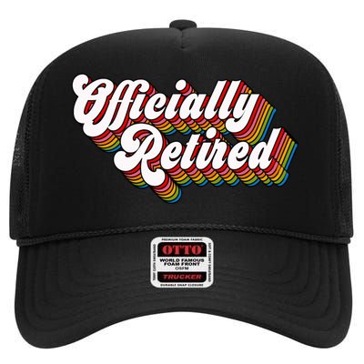 Funny Retro Retired Retirement Gift High Crown Mesh Back Trucker Hat