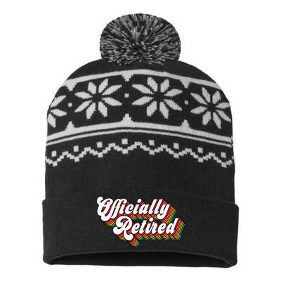 Funny Retro Retired Retirement Gift USA-Made Snowflake Beanie