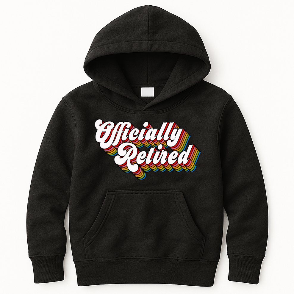 Funny Retro Retired Retirement Gift Kids Hoodie