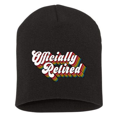 Funny Retro Retired Retirement Gift Short Acrylic Beanie