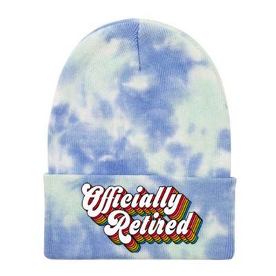 Funny Retro Retired Retirement Gift Tie Dye 12in Knit Beanie