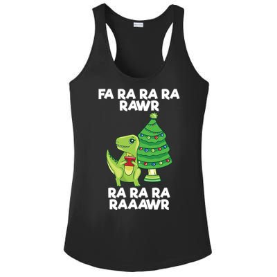 Fa Ra Rawr Christmas Tyrannosaurus Rex Xmas Santa Hat Gift Ladies PosiCharge Competitor Racerback Tank