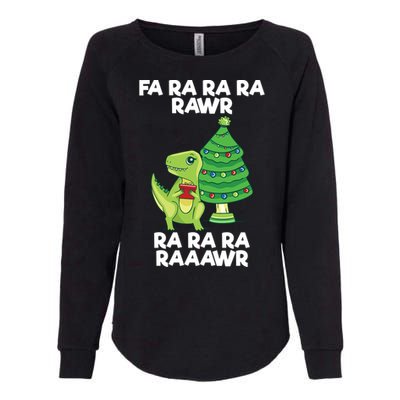 Fa Ra Rawr Christmas Tyrannosaurus Rex Xmas Santa Hat Gift Womens California Wash Sweatshirt