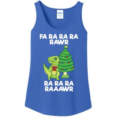 Fa Ra Rawr Christmas Tyrannosaurus Rex Xmas Santa Hat Gift Ladies Essential Tank