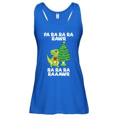 Fa Ra Rawr Christmas Tyrannosaurus Rex Xmas Santa Hat Gift Ladies Essential Flowy Tank