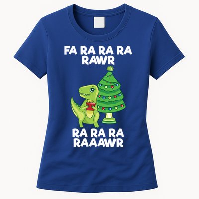 Fa Ra Rawr Christmas Tyrannosaurus Rex Xmas Santa Hat Gift Women's T-Shirt